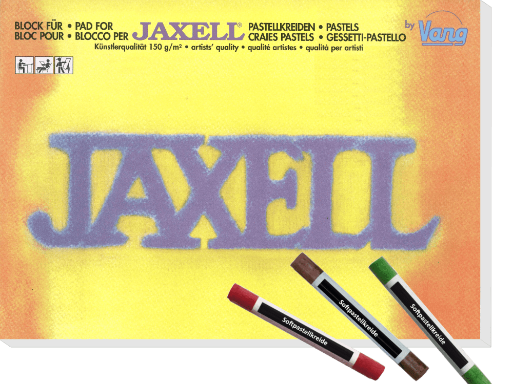Jaxell Pastellkreide Papier Zeichenblock DIN A3 inkl. 3 Softpastellkreiden