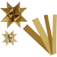 Papierstreifen Set Fröbelsterne - Glitter & Lack - Gold