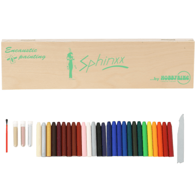Encaustic Buchenholz Geschenkbox SPHINXX mit 27 Farben