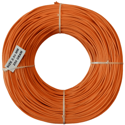 Peddigrohr Flechtmaterial Orange - Apricotorange, Ø 2,5mm, 250g Rolle