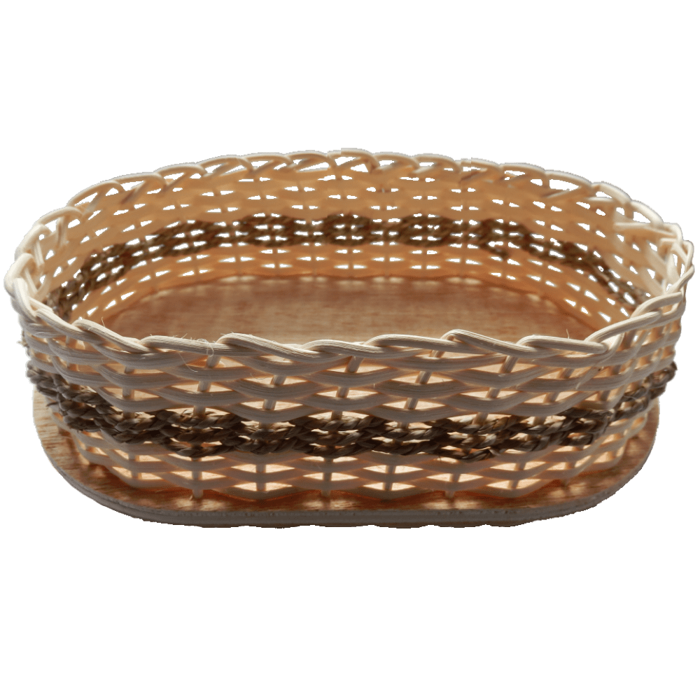 Rattan Körbchen oval Beispiel - Set mit Peddigrohr & Seegras