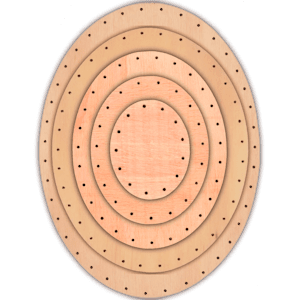 Korbboden Sortiment Oval Ellipse - wählbare Größen, mit & ohne Bohrung